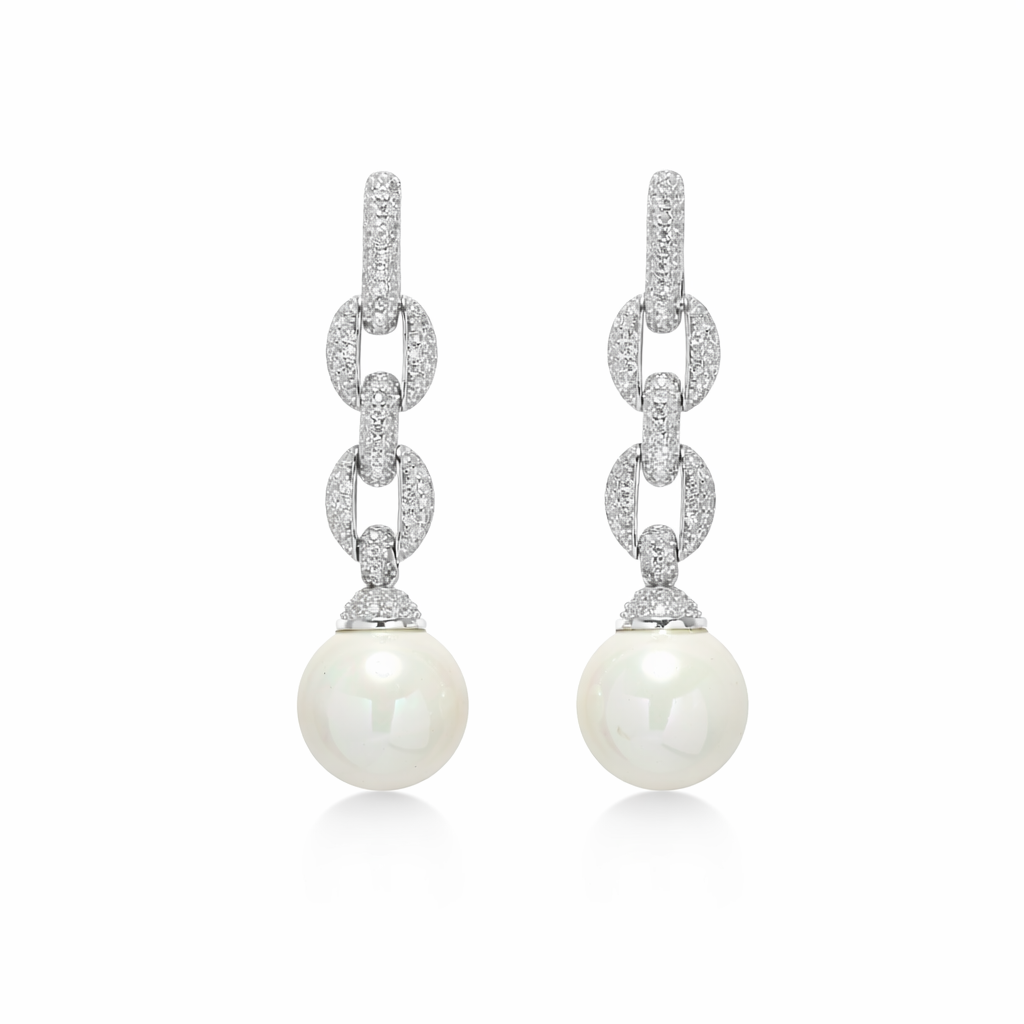 Pearl Link Drop Earrings