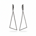 Silver Bold Black Triangle Hanging Earring