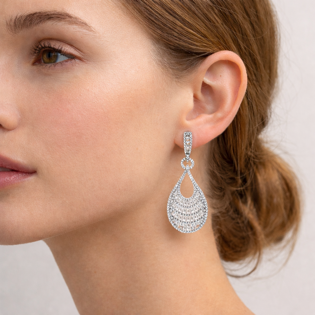 Aurora Teardrop Pavé Earrings