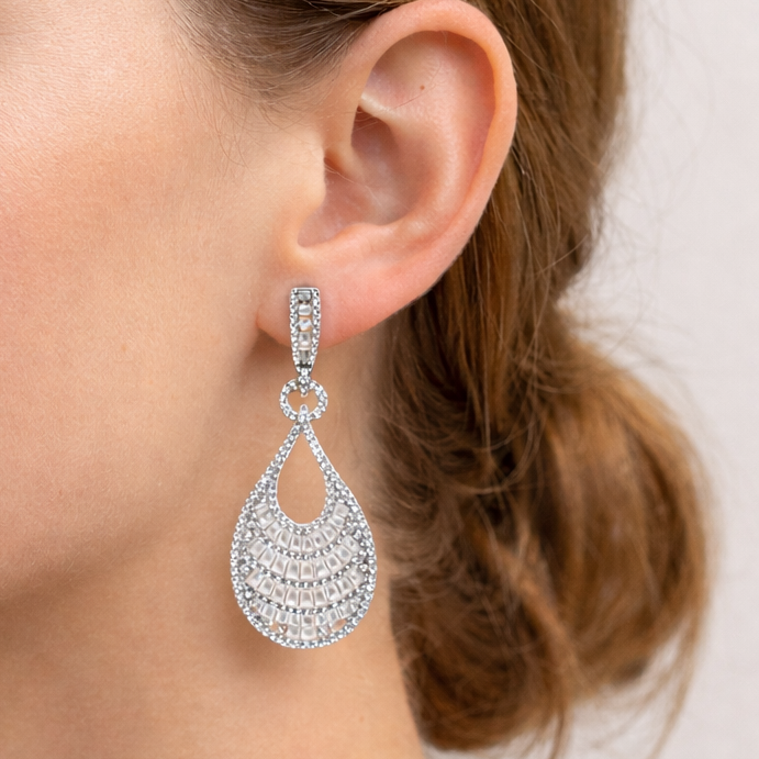 Aurora Teardrop Pavé Earrings