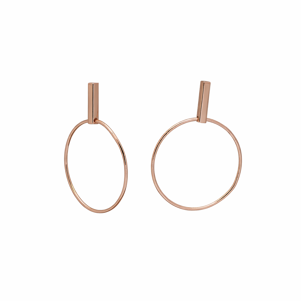 Rose Halo Bar Hoop Earrings