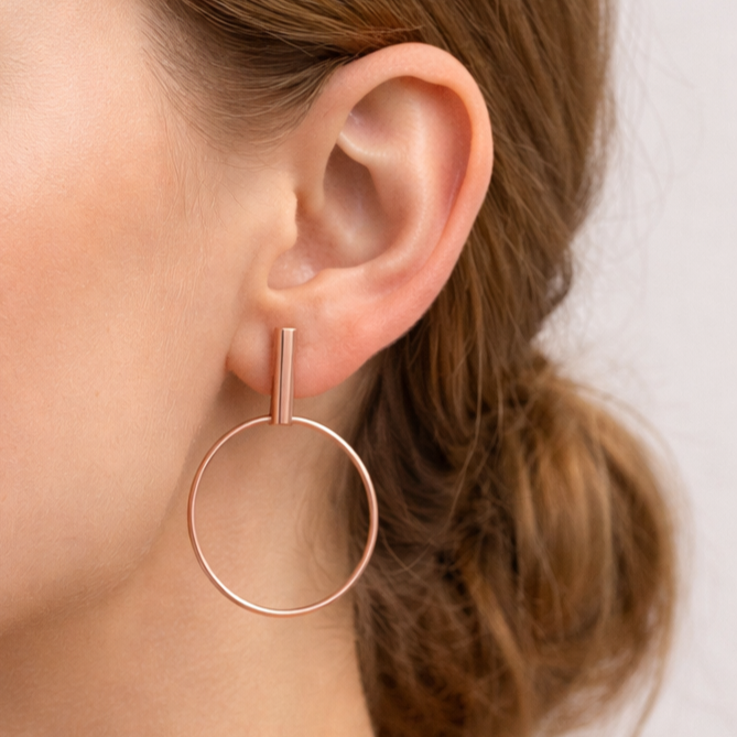 Rose Halo Bar Hoop Earrings