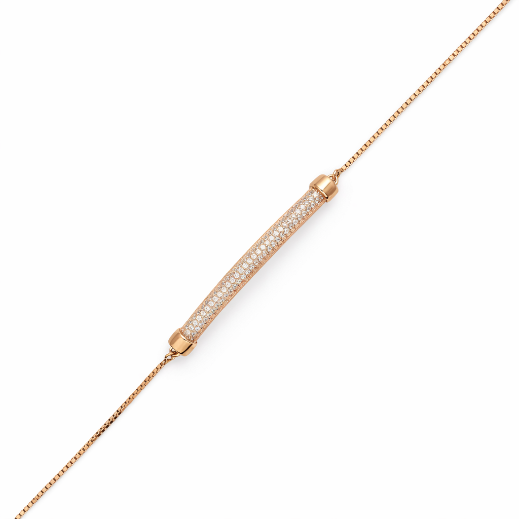 Rose Pavé Bar Bracelet