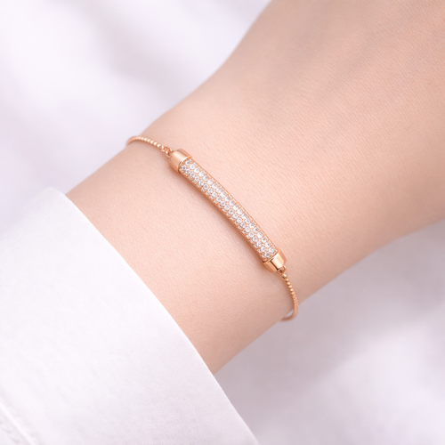 Rose Pavé Bar Bracelet
