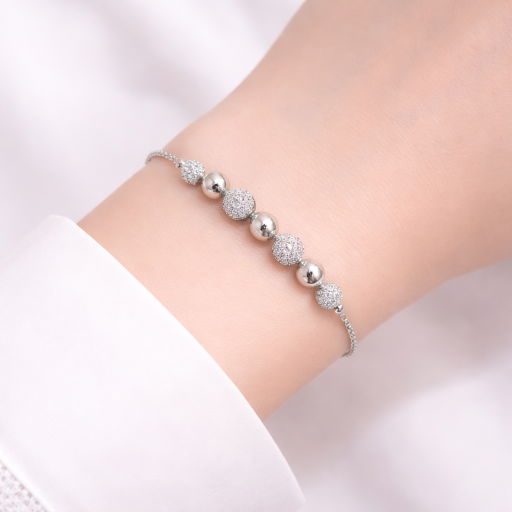 Celeste Beadline Silver Bracelet