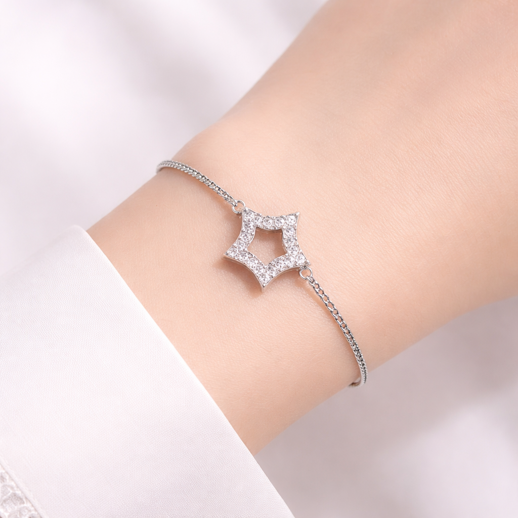 Stellar Halo Silver Bracelet