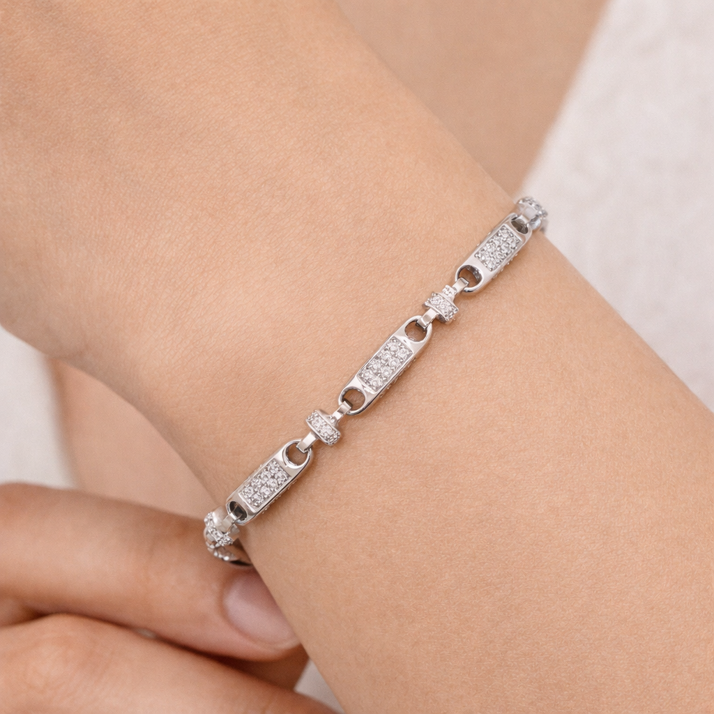 Radiant Link Silver Bracelet