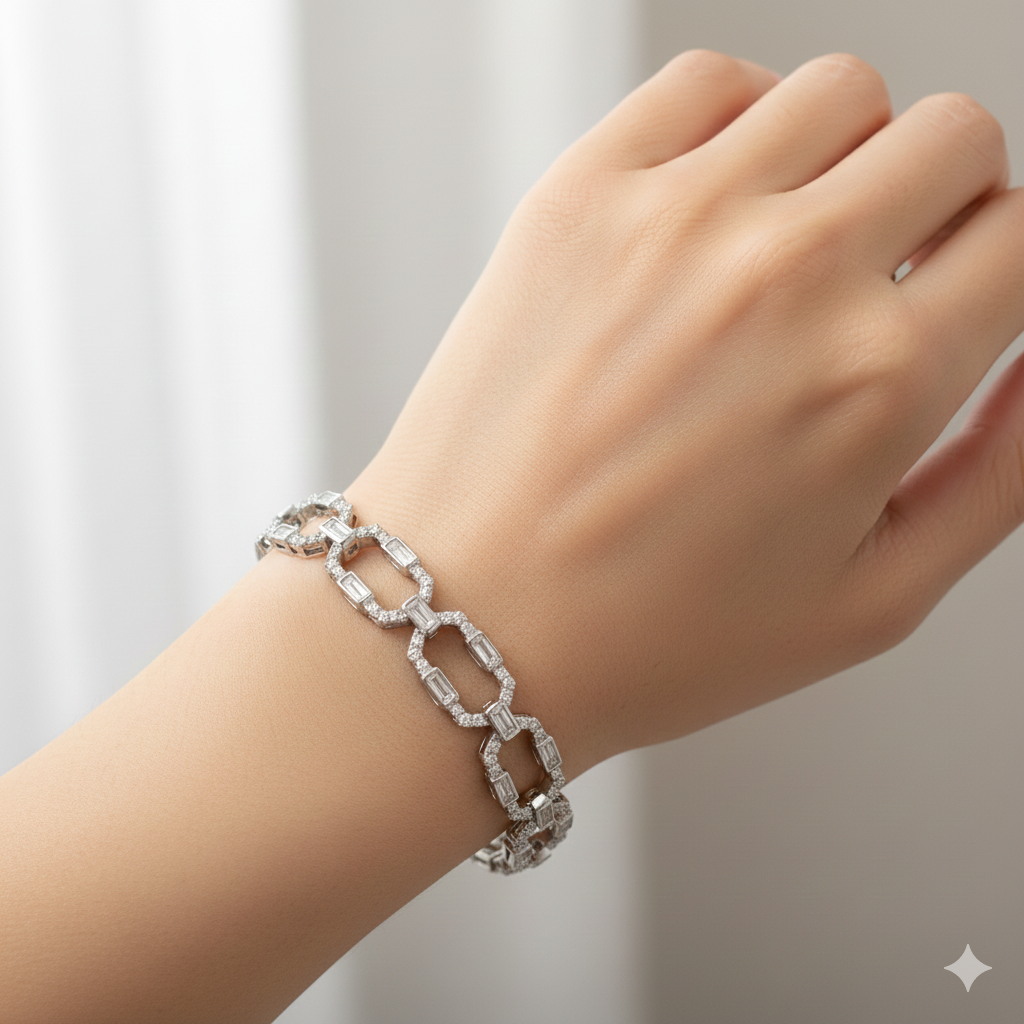 Diamond Link Statement Bracelet