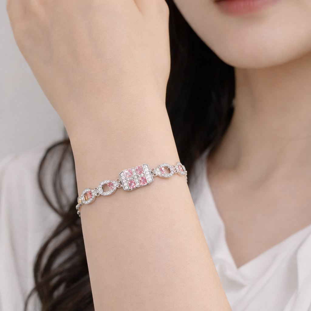 Pink Prism Diamond Bracelet