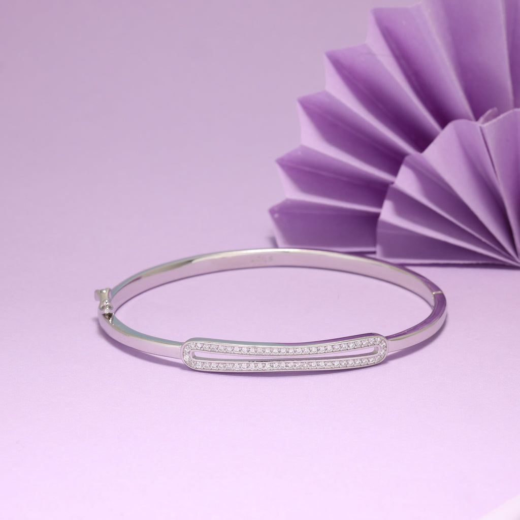 Silver Eleglitz Seated Diamond Kada