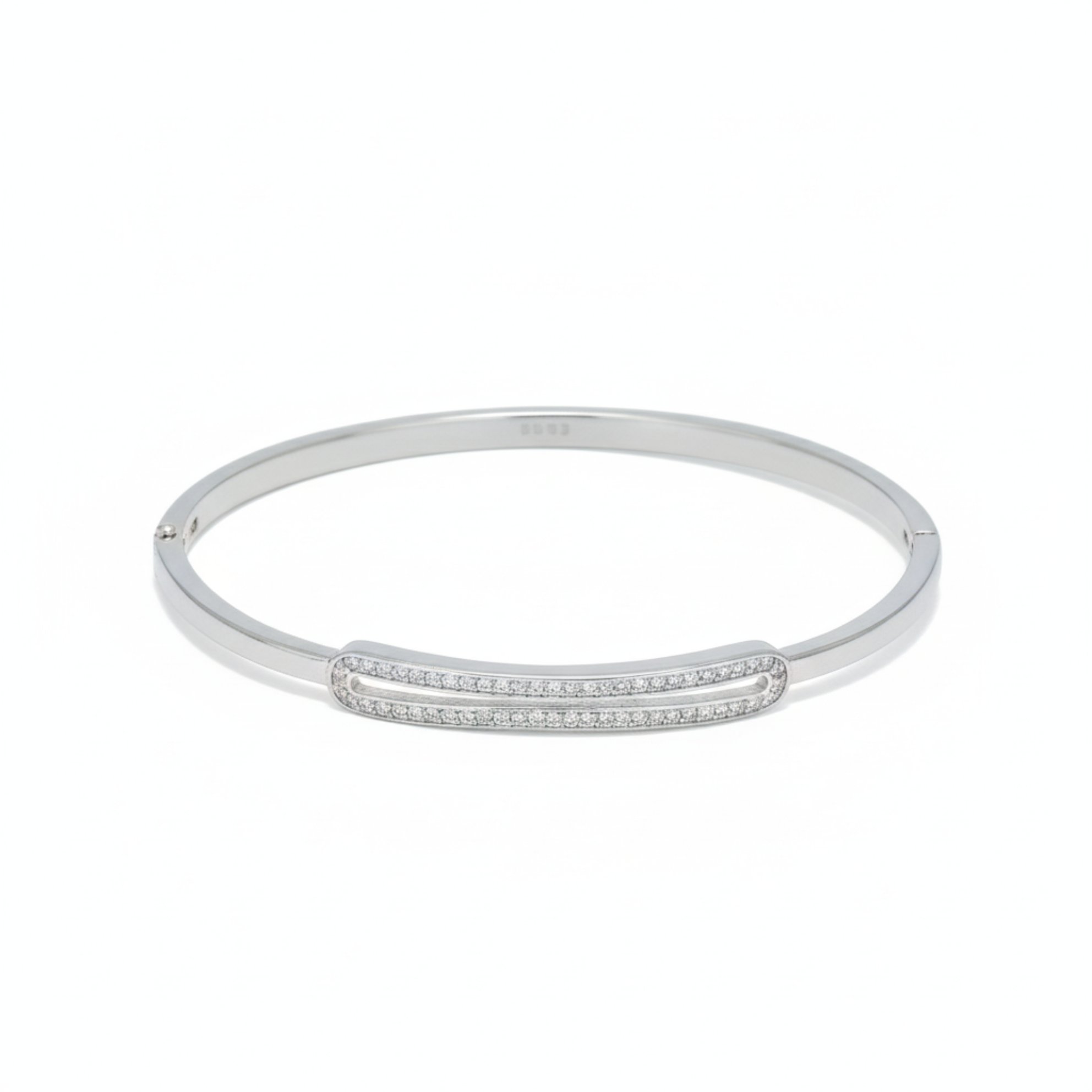 Silver Eleglitz Seated Diamond Kada