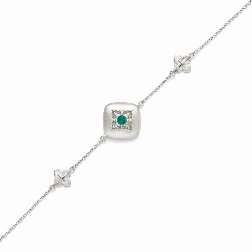 Emerald Clover Charm Bracelet