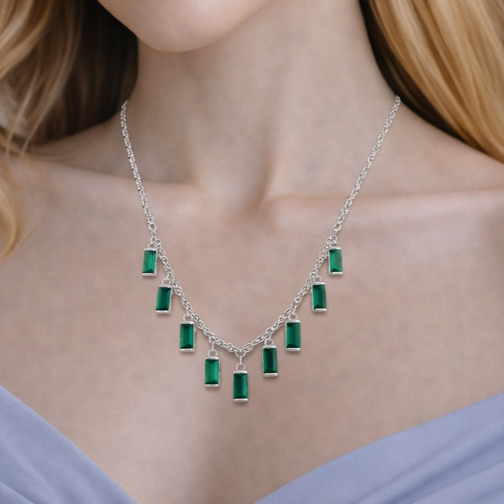 Emerald Cascade Pendant Necklace