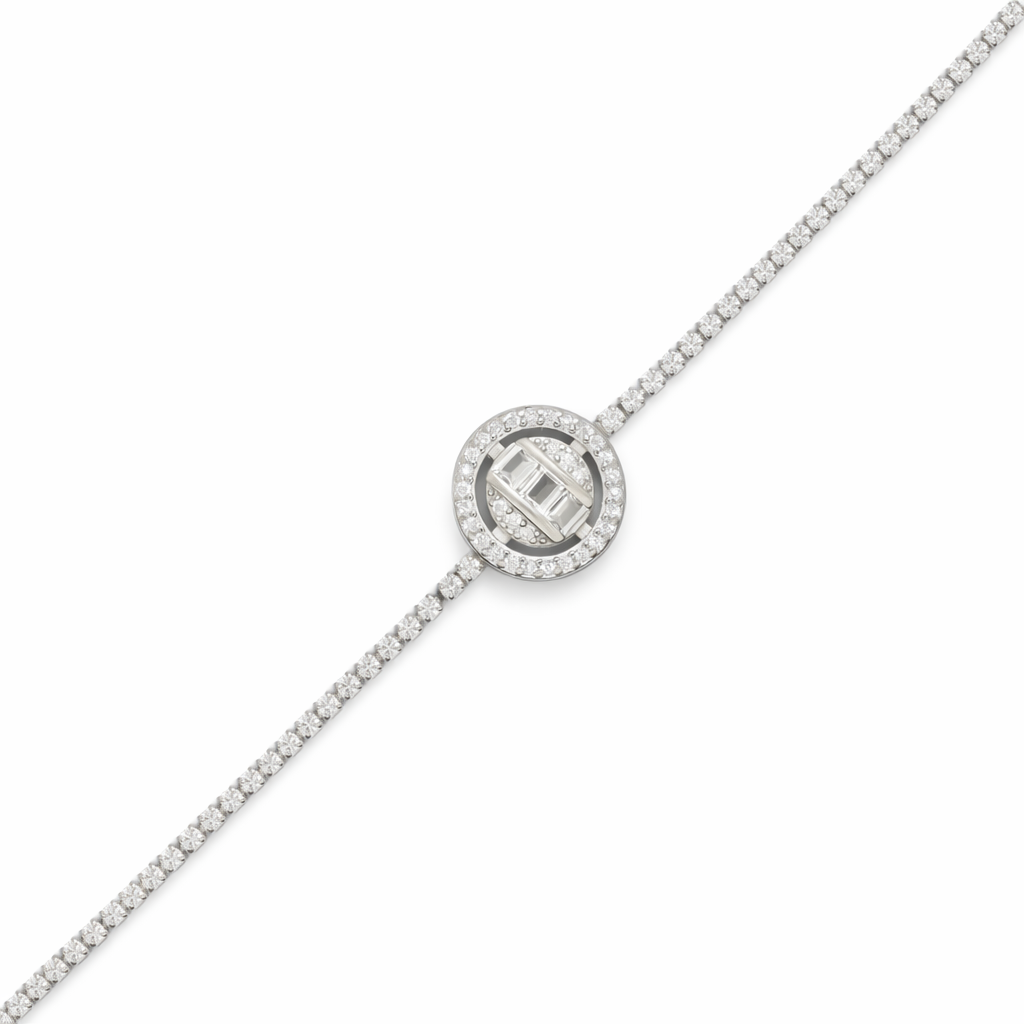 Radiant Halo Baguette Bracelet