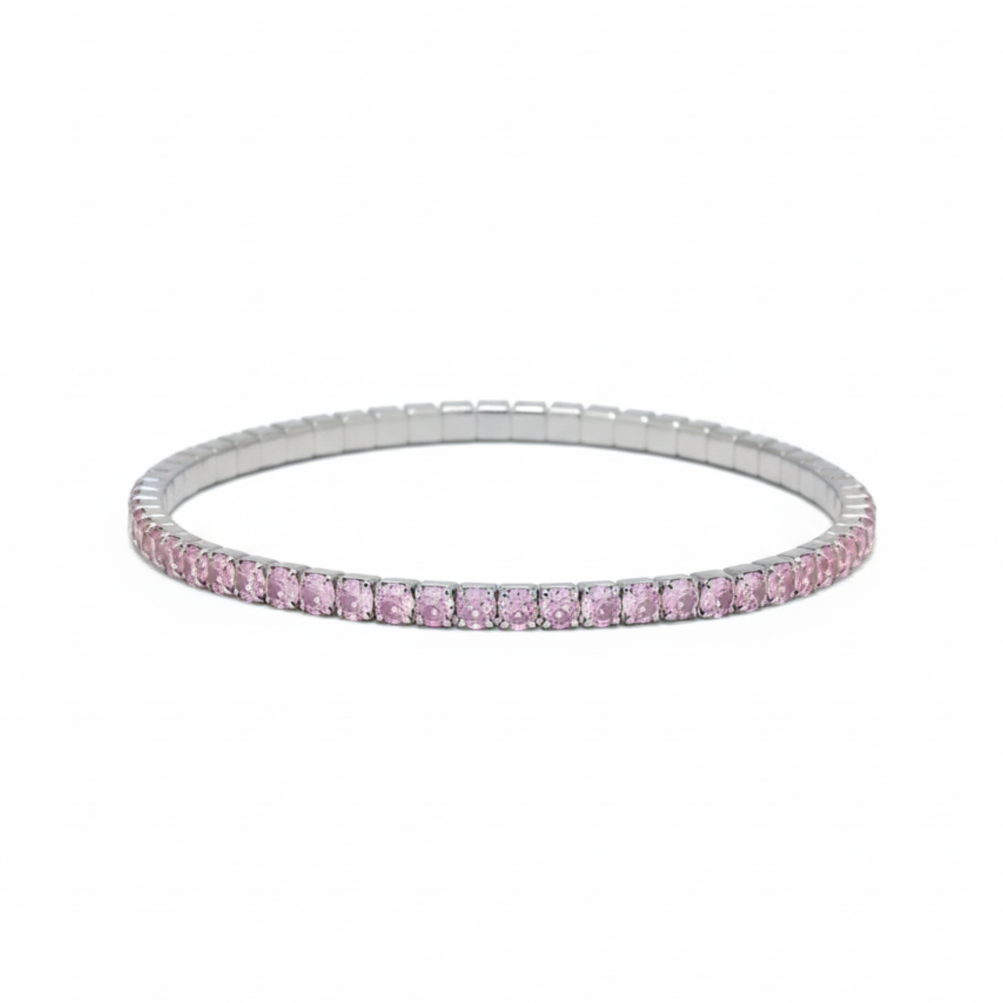 Silver RoseAura Pink Diamond Kada