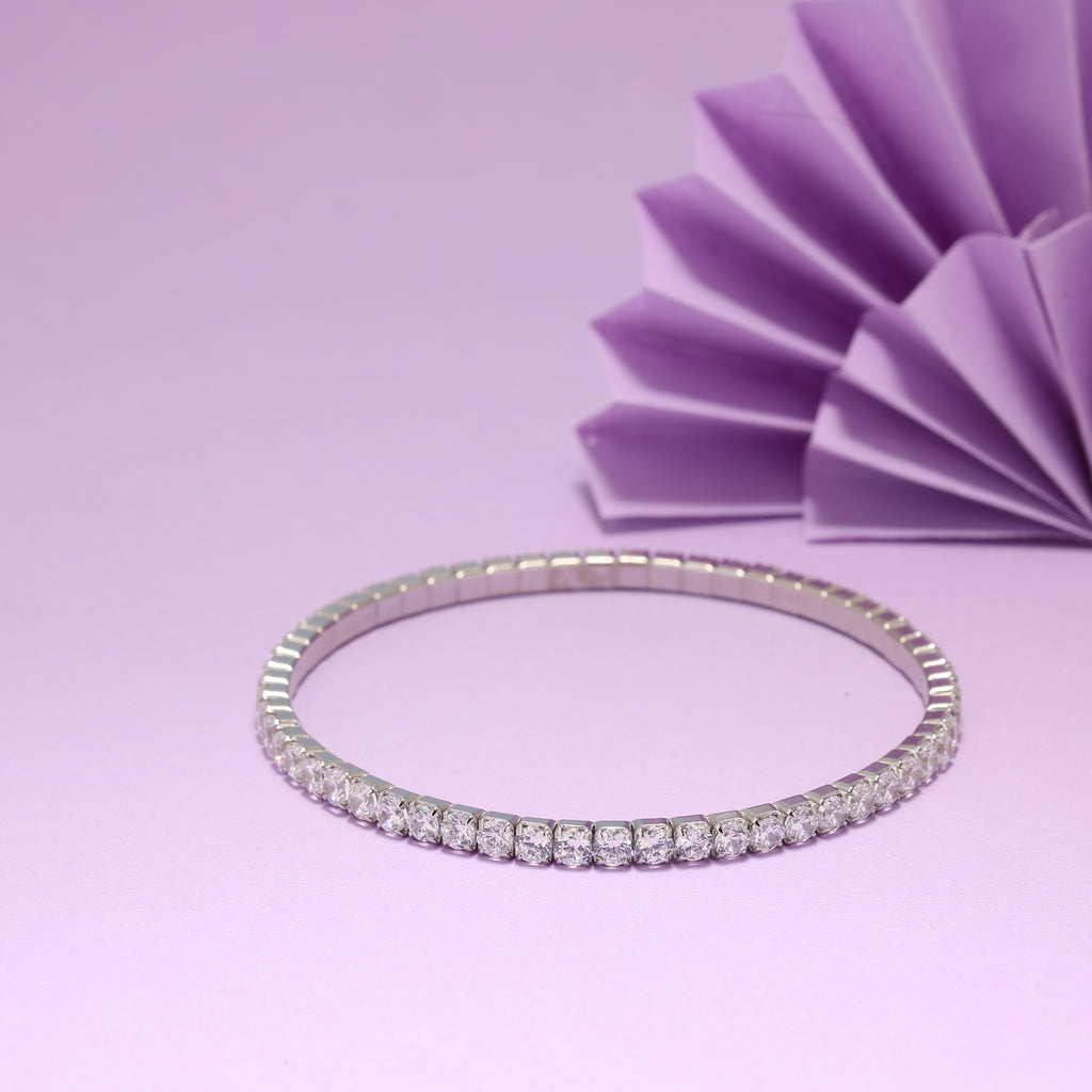 Silver Lumière White Diamond Kada