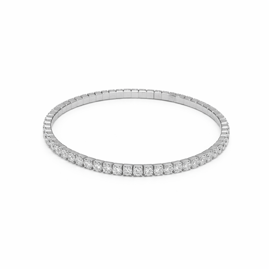 Silver Lumière White Diamond Kada