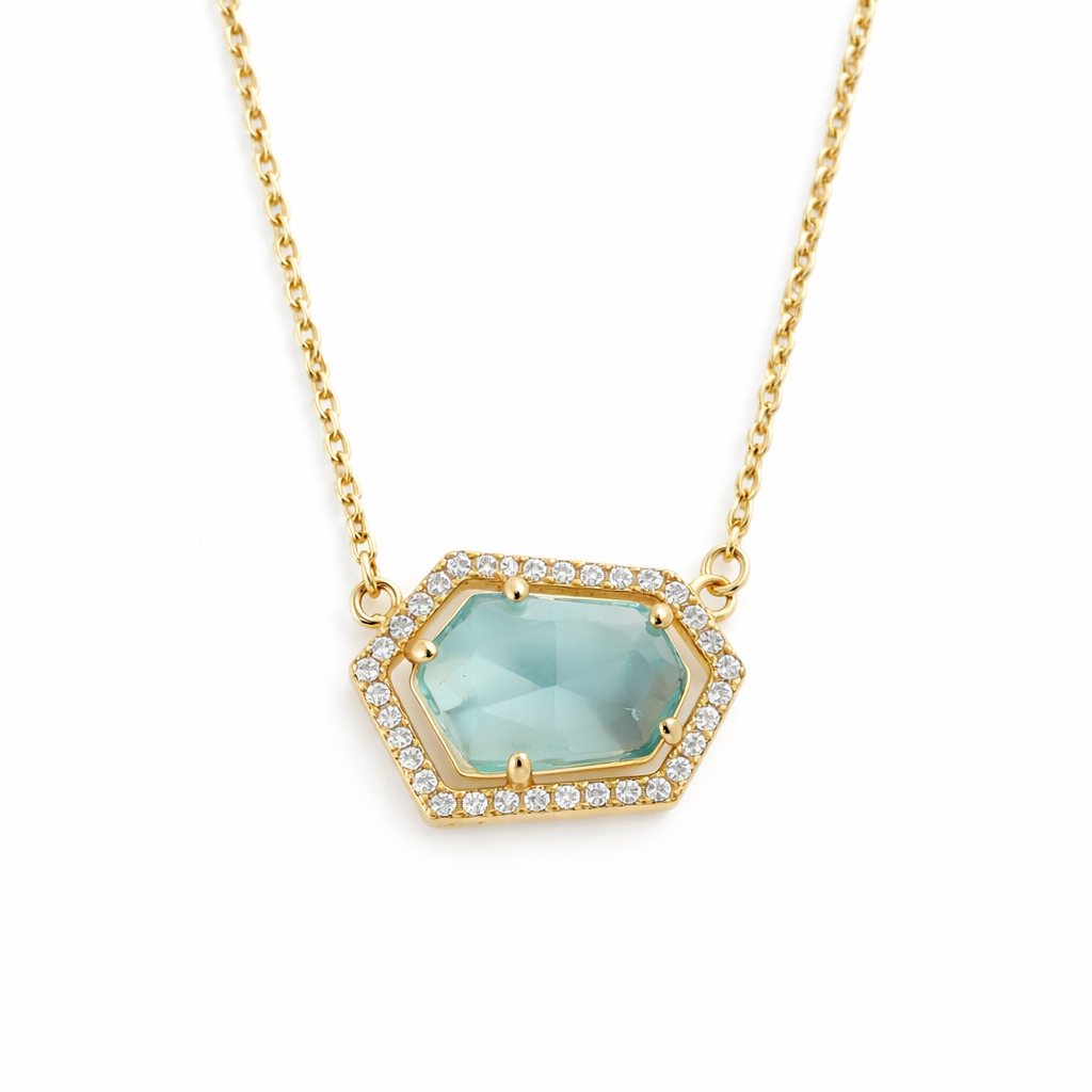 Silver Aquella Hexa Glow Pendant