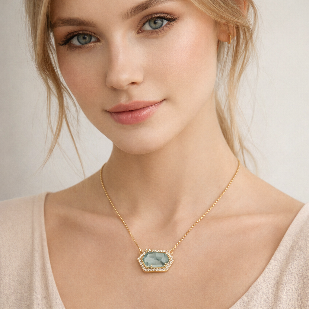 Silver Aquella Hexa Glow Pendant