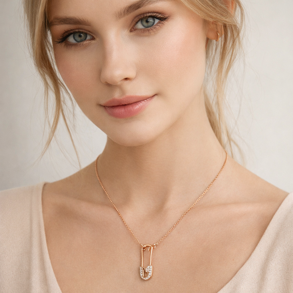 Silver Rosé Lock Spark Pendant