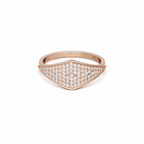 Rose Pave Crest Ring
