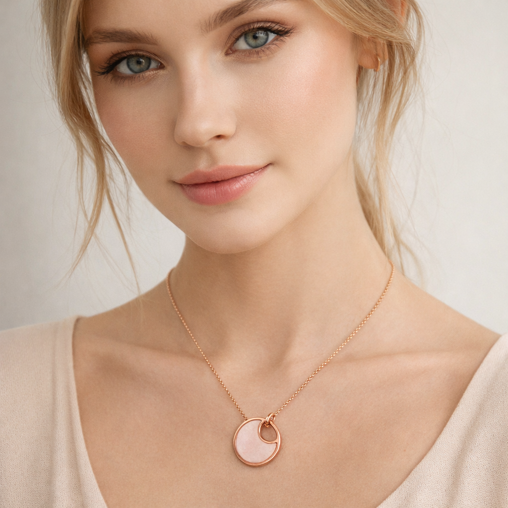 Silver Lunelle Rosé Pearl Pendant