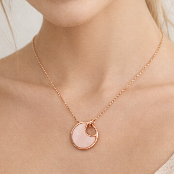 Silver Lunelle Rosé Pearl Pendant