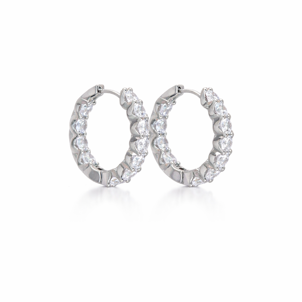 LumiWave Crystal Hoop Earrings