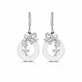 Ivory Bloom Circle Drop Earrings