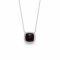 Silver Noire Garnet Halo Pendant