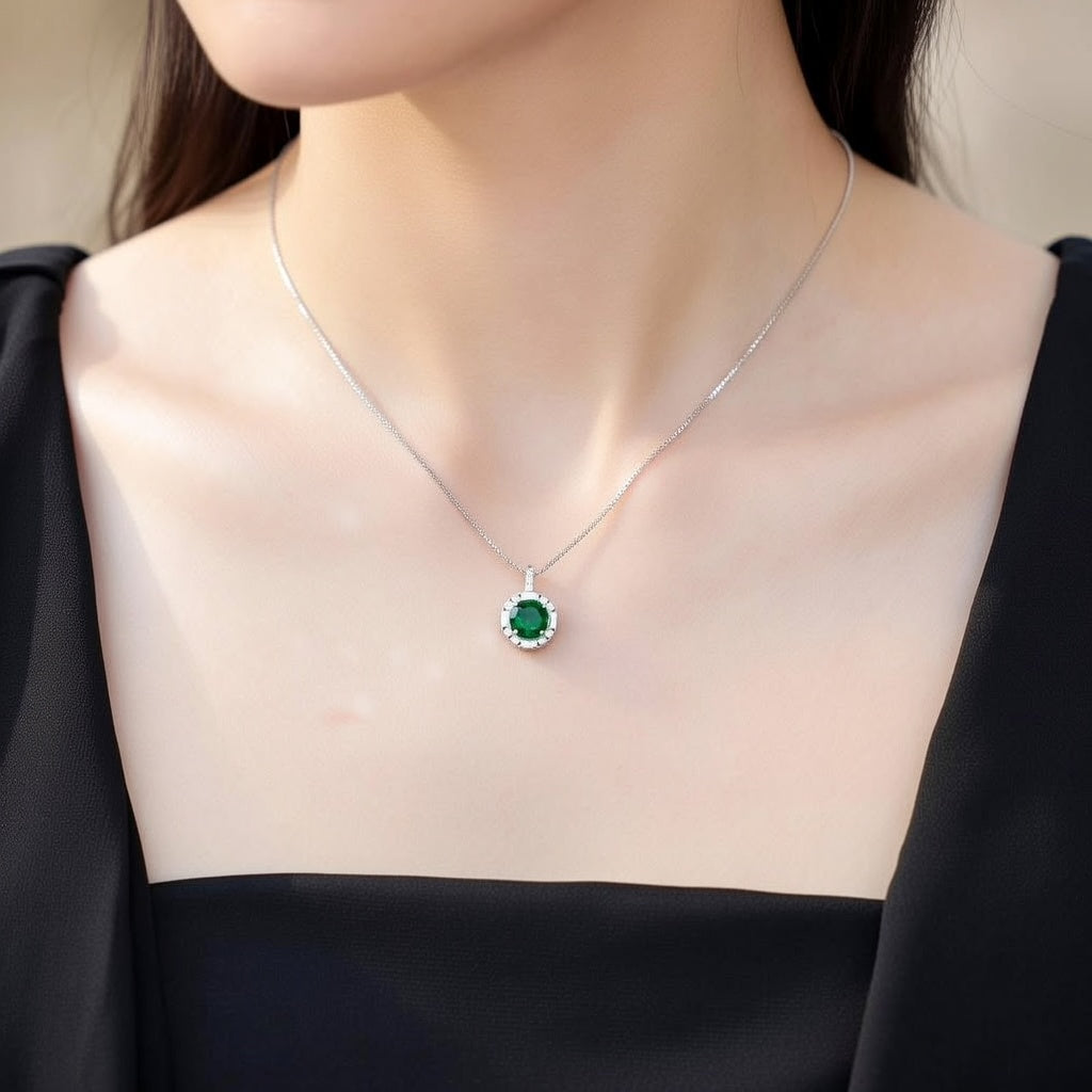 Emerald Aura Halo Pendant