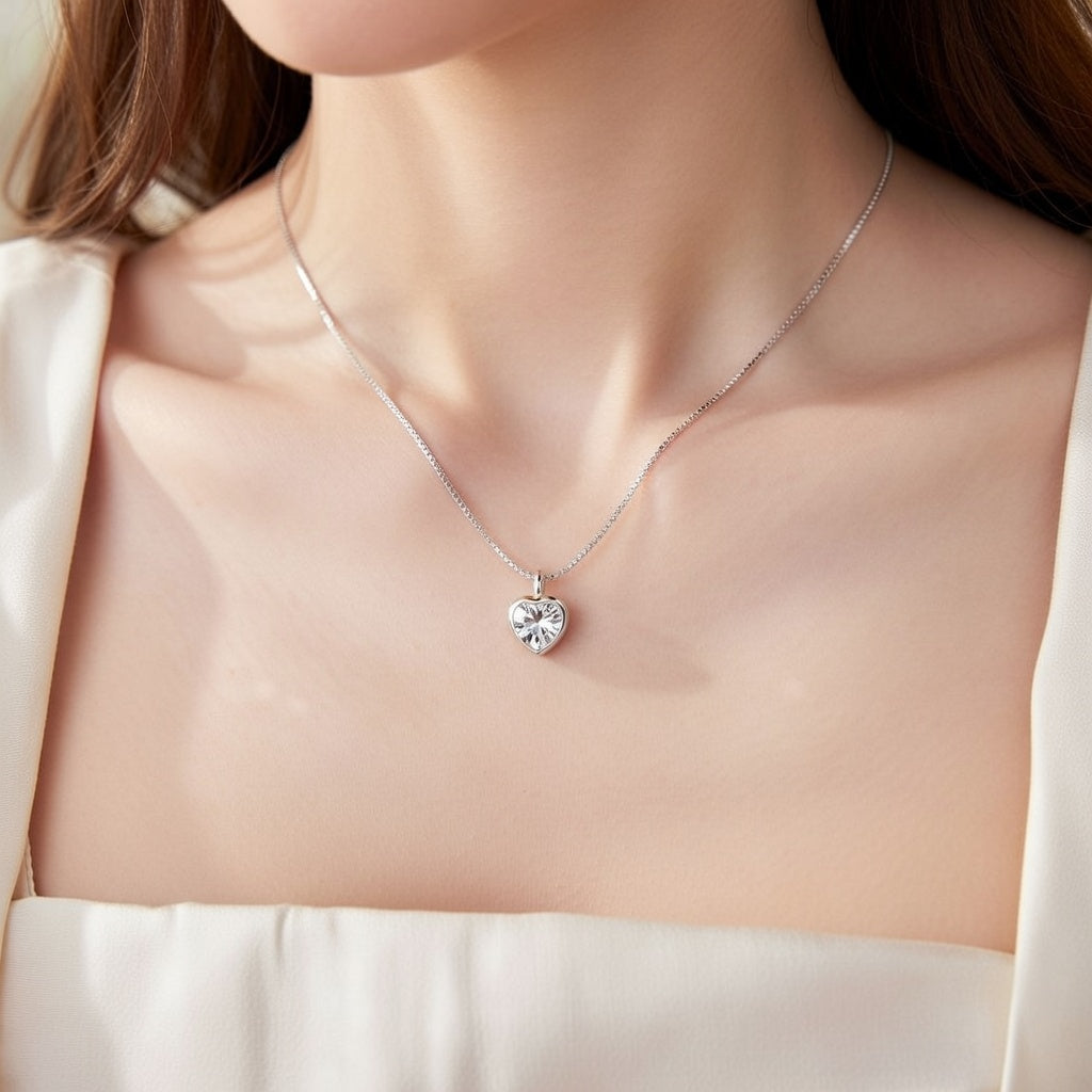 Pure Love Heart Solitaire Pendant