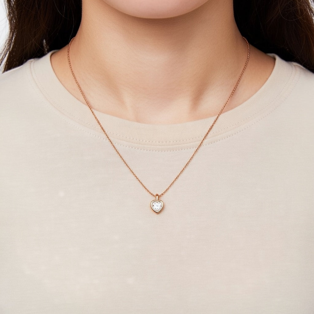 Rosé Heart Spark Pendant