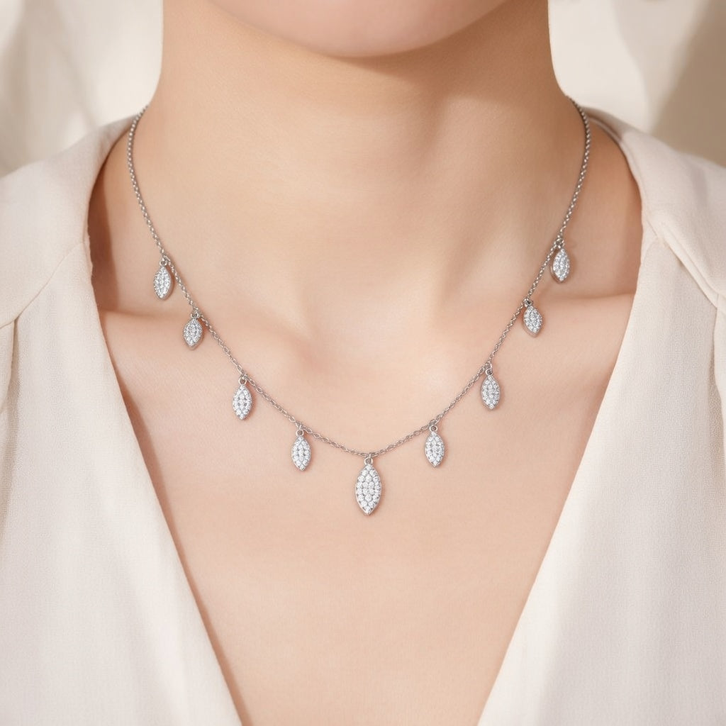 Silver Whispering Leaves Chain Pendant